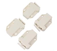 Pestillo de gabinete de empuje para abrir, 4 piezas de cierre táctil para cajones, armarios y estanterías, material ABS resistente, para un fácil montaje (negro/blanco/gris) (blanco)