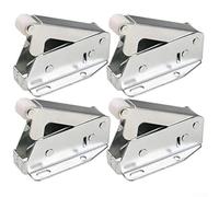 Pestillo de gabinete de empuje para abrir - con resorte para puertas de armario de cocina, acero chapado en zinc, mecanismo de liberación táctil segura, paquete de 4