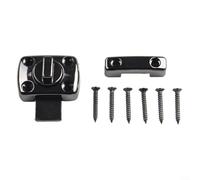 Pestillo de gancho de metal fundido para seguridad de puerta, cerradura de puerta de ángulo recto de aleación de zinc para puertas de inodoro y puerta, diseño práctico y compacto (negro)