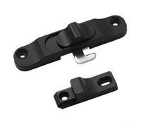 Pestillo de gancho para puerta o ventana, color negro y blanco, cierre de puerta plegable deslizante de plástico PP ajustable para un cierre seguro, no requiere herramientas (0,65 x 0,85 cm) (gancho