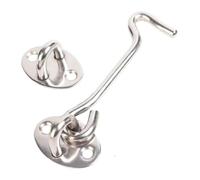 Pestillo de gancho y ojo, Perno de puerta acero inoxidable | Puerta interior de cobertizo de puerta de 10 cm (3,94 pulgadas)(Silver)