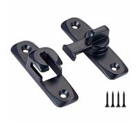Pestillo De La Puerta 90/180 Degree Flip Door Lock Slid Barn Bolts Home Security Sliding Doors Latch Small Gate(Black-1pcs)