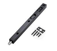 Pestillo de la puerta del cerrojo Perno corredera Cerradura acero inoxidable 304 Seguridad Palanca palanca acción con huelga y tornillos para puertas,Black-10in/25cm