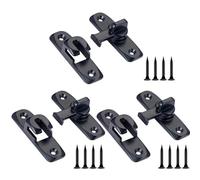 Pestillo De La Puerta Door Bolts Degree Flip Lock Home Security Sliding Doors Latch Small Gate(Black-3pcs)