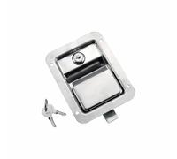 Pestillo de pala de acero inoxidable, cerradura de puerta de remolque de viaje resistente para caravanas, camiones, cajas de herramientas, gabinete seguro (B con cerradura)