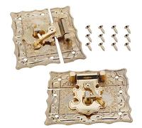 Pestillo de palanca, pestillo abrazadera, cerrojo resistente, 2 piezas Pestillos Cerrojo 67x56 mm Tornillo bloqueo aleación zinc Caja herramientas cierre for maleta Maletín Madera Dorada