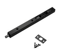 Pestillo de perno empotrado de embutir de, Black 10 INCH | Ranura para tirar con dedo para entradas interiores empotradas, carcasa reforzada para aberturas de servicios