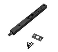 Pestillo de perno empotrado de embutir de, Black 8 INCH | Ranura para tirar con dedo para entradas interiores empotradas, carcasa reforzada para aberturas de servicios