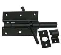Pestillo de perno / pestillo de puerta / pestillo de puerta de entrada / pestillo de cerradura 100/16 por ambos lados, recubrimiento en polvo, negro