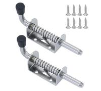 Pestillo de puerta, 2 unidades de pestillo de resorte de acero inoxidable 304, pestillo de resorte con mango de goma, pestillo de puerta con muelle, cerrojo para puertas de cobertizos, puertas,