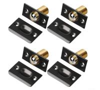 Pestillo de puerta ajustable resistente con rodamiento de bolas con resorte para puertas interiores de armario de armario (parachoques negro* 1)