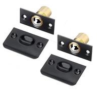 Pestillo de puerta armario, 2 piezas latón puro, placa golpe, pestillo con bola, rodillo for, accionamiento en, cerraduras hardware ajustables(B)