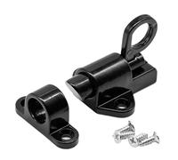 Pestillo de puerta automático, pestillo seguridad for ventana casa, anillo tracción, rebote con resorte para Puertas de Interiores, Ventanas, Jardín, Baño(Black)