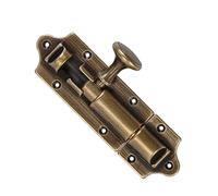Pestillo de puerta con perno latón, engrosado extendido estilo retro, madera chino antiguo(Bronze)