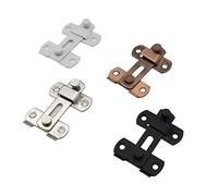 Pestillo de puerta corrediza Granero, bloqueo deslizante 90 grados, cerradura ángulo recto, perno, gabinete vino, armario, ventana, enchufe, 1 Uds(White Large)