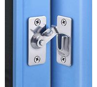 Pestillo de puerta de 90 grados, pestillo de bloqueo de ángulo de seguridad de acero inoxidable para puerta de empuje/corredera/granero, níquel satinado