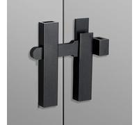 Pestillo de puerta de aleación de aluminio, diseño de 180 grados para armarios y puertas de granero, seguridad fiable y accesorio de fácil instalación (agujeros de perforación grises)