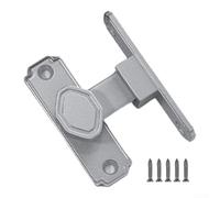 Pestillo de puerta de ángulo recto de 90 grados para armarios deslizantes, granero, cobertizo, mecanismo de bloqueo de aleación de aluminio negro con tornillos incluidos (plata)
