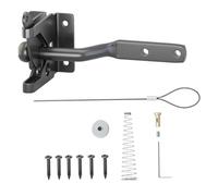 Pestillo de puerta de cerca | Pestillo de puerta con bloqueo automático con tirador de cable de resorte, cerca de palanca resistente para piscina segura al aire libre, jardín, negro