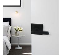 Pestillo de puerta de madera de doble cara de aluminio para puertas de granero y jardín, diseñado con asas en ambos lados para un cierre seguro y un uso cómodo en todos los entornos (negro)