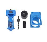 Pestillo de puerta Kit de instalación de cerradura de puerta Herramienta profesional de sierra perforadora con plantilla de guía ajustable para puertas de madera ABS de acero al