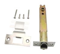 Pestillo de puerta, pestillo de cerradura de puerta de metal con 5 respaldos, interfaz cuadrada 5/16 con placa frontal de esquina cuadrada para el hogar, RV, perilla de bloqueo de granero de alm