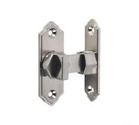 Pestillo de puerta tratado de aleación de zinc con cerradura de 90 grados para puertas de granero y armario, compatible con montaje lateral izquierdo o derecho (plateado)