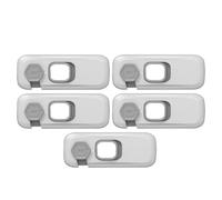Pestillo de Seguridad para 5 Piezas Abs Marrón para Armario | Autoadhesivo, Instalación Sencilla en Casa, Pensado para Cubrir Tapa de Inodoro y Gabinete