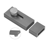 Pestillo De Seguridad Para Puerta Pestillo de cerradura puerta, Perno sin perforaciones, pernos deslizantes, seguridad antirrobo, pestillo baño aleación aluminio, Hardware(Gray 80mm)