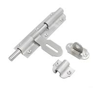 Pestillo deslizante de acero inoxidable resistente para puertas internas y externas para mejorar la seguridad y evitar el movimiento de la puerta (plateado, 6 pulgadas)