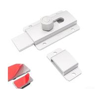 Pestillo deslizante de seguridad para puerta hecho de aleación de aluminio para puertas interiores y exteriores, armario, garaje, color plateado