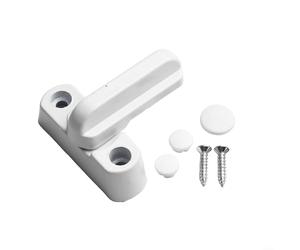 Pestillo giratorio de 180° para ventana, cierre en T, hebilla de seguridad de acero plástico para accesorios de puerta de casa, color blanco, 61 x 63 mm, fácil de instalar