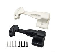 Pestillo giratorio para puerta de caravana, barco y muebles, cierre de gabinete de nailon con tornillos, cerradura de tope de puerta negra para armarios de caravana, soporte de seguridad compacto 97 x