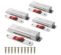 Pestillo magnético Mousike pesado imán de puerta de 40 kg con fuerte magnetismo para el pestillo de la puerta del armario de la cocina (4 piezas en plata)