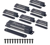 Pestillo magnético Mousike pesado imán de puerta de 40kg con fuerte magnetismo para el pestillo de la puerta del armario de la cocina (8 piezas en negro)
