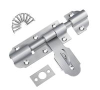 Pestillo Para Puerta de Acero Inoxidable, 135mm Cerrojo Puerta Exterior Cerradura de Perno de Puerta con Agujero Candado, Pestillo Sólido Deslizante para portón, Puertas de Garaje, Jardín y Baño