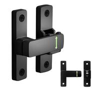 Pestillo Puerta Corredera, Cerrojo Puerta Interior 90/180 Grados, Luminoso Cerradura Puertas Correderas Antirrobo con 4 Tornillos, Cierre Puerta Corredera para Cocina Baño Dormitorio Jardín, Negro