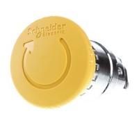 Pestillo pulsador de seta D=40 - Actuador de seta-botón amarillo IP66 ZB4BS55 | Schneider Electric | ZB4BS55 | Pulsador tipo seta