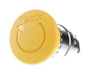 Pestillo pulsador de seta D=40 - Actuador de seta-botón amarillo IP66 ZB4BS55 | Schneider Electric | ZB4BS55 | Pulsador tipo seta