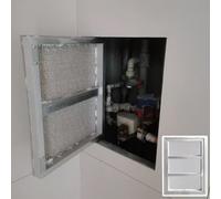 Pestillo táctil para Puerta de Acceso a Azulejos de Pared, Panel de Acceso metálico de diseño Oculto para plomería, baño, Ducha, Garaje, inspección, Aleta de Mantenimiento (450 x 6