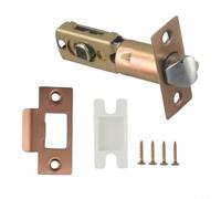 Pestillo tubular resistente al fuego ajustable de 60 mm a 70 mm para puertas interiores de habitaciones, construcción de aleación de zinc con acción de cierre suave y cierre seguro (oro rosa, ET)