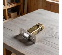 Pestillo tubular reversible, placa frontal plana de aleación de zinc para puertas internas, adecuado para muebles de puerta sin muelles (45 mm)