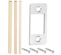 Pestillos de acero inoxidable restauradores de placas de huelga con tiras de tacos de madera y tornillos, herramienta profesional de alineación de puertas para el hogar