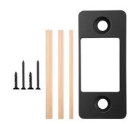 Pestillos de acero inoxidable restauradores de placas de huelga con tiras de tacos de madera y tornillos, pestillos de puerta profesionales, herramienta de alineación, placa de reparación de pestillos