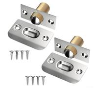 Pestillos de bola para puerta, paquete de 4 cierres de resorte ajustables, accesorios de acero inoxidable y latón, control de tensión dual para puertas de armario, acabado negro invisible (2