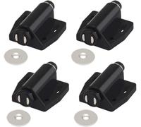 Pestillos magnéticos de empuje, un solo imán atrapa presión for abrir armario Invisible, juego 4/8 piezas(4pcs Black)