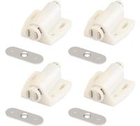 Pestillos magnéticos de empuje, un solo imán atrapa presión for abrir armario Invisible, juego 4/8 piezas(4pcs Cream-colored)