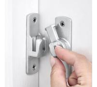 Pestillos plateados para puerta de granero, cerradura de puerta de 90/180 grados, pestillo de aleación de aluminio en ángulo recto, pestillos de puerta abatible, cerradura de seguridad de puerta