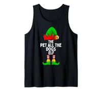 Pet All The Dogs Elf Matching Family Christmas Camiseta sin Mangas