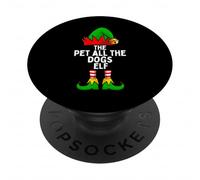 Pet All The Dogs Elf Matching Family Christmas PopSockets PopGrip Adhesivo